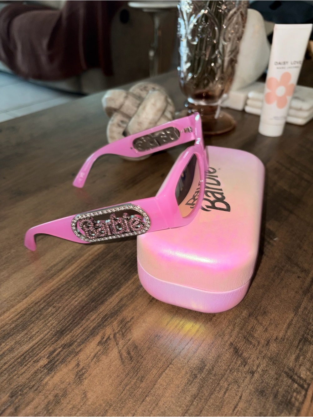 💕Barbie x Aldo Hot Pink Sunglasses with Crystal Logo Accents
